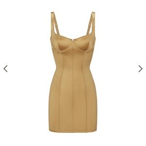 SKIMS Stretch Satin Dress Gold